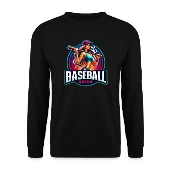 Baseball Queen Female Athlete Design - Unisex Sweatshirt - black - Front - Alina (178cm) & Michal (187cm)