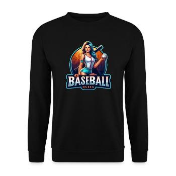Baseball Queen Retro Illustration - Unisex Sweatshirt - black - Front - Alina (178cm) & Michal (187cm)