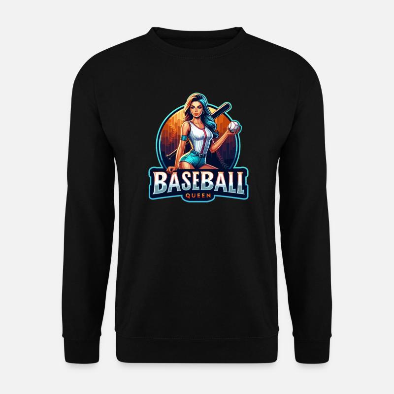 Baseball Queen Retro Illustration - Unisex Sweatshirt - black