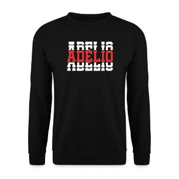 t-shirt Adelio t-shirt idée cadeau texte empilé - Sweat-shirt Unisexe - noir - Devant - Alina (178cm) & Michal (187cm)