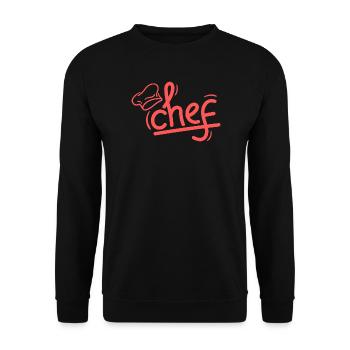 Red Chef Sketch Elegant - Unisex Sweatshirt - black - Front - Alina (178cm) & Michal (187cm)