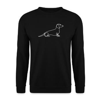 Dessin au trait élégant de teckel - Sweat-shirt Unisexe - noir - Devant - Alina (178cm) & Michal (187cm)