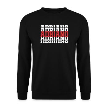 Adriano t-shirt t-shirt idée cadeau texte empilé - Sweat-shirt Unisexe - noir - Devant - Alina (178cm) & Michal (187cm)
