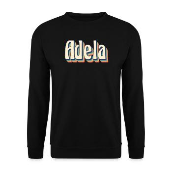 Adela T-Shirt Retro T-Shirt Vintage Geschenkidee - Unisex Pullover - Schwarz - Vorne - Alina (178cm) & Michal (187cm)