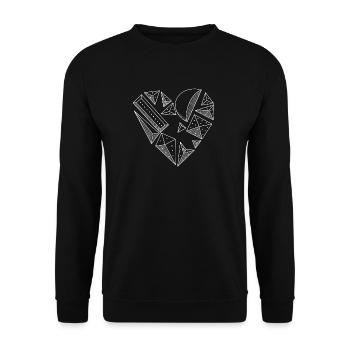 Boulder Herz - Unisex Pullover - Schwarz - Vorne - Alina (178cm) & Michal (187cm)