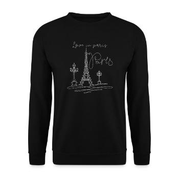 Love in Paris - Sweat-shirt Unisexe - noir - Devant - Alina (178cm) & Michal (187cm)