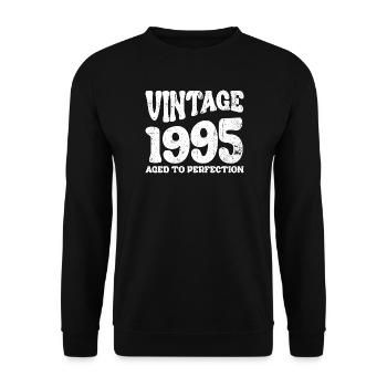 Millésime 1995 Vieilli à la perfection - Sweat-shirt Unisexe - noir - Devant - Alina (178cm) & Michal (187cm)