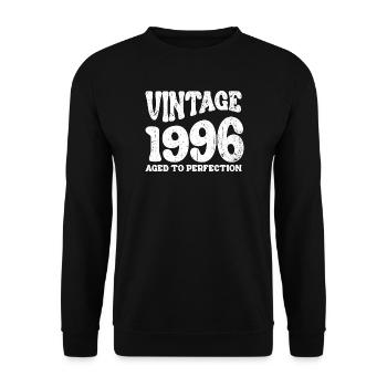 Vintage 1996 Aged to Perfection - Unisex Sweatshirt - black - Front - Alina (178cm) & Michal (187cm)