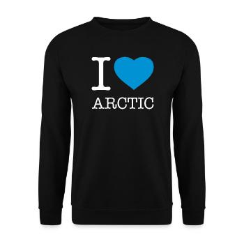 I LOVE ARCTIC - Unisex Sweatshirt - black - Front - Alina (178cm) & Michal (187cm)