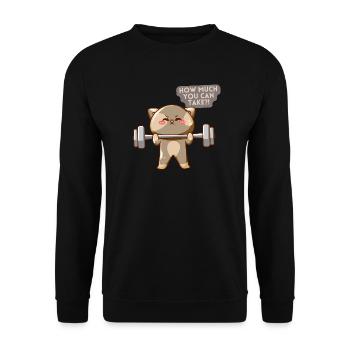 Motivation de l’entraînement Cat Brave - Sweat-shirt Unisexe - noir - Devant - Alina (178cm) & Michal (187cm)