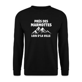 montagne, ski, ski de fond - Sweat-shirt Unisexe - noir - Devant - Alina (178cm) & Michal (187cm)