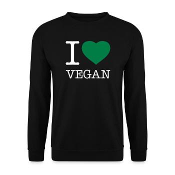J’ADORE LE VÉGANISME - Sweat-shirt Unisexe - noir - Devant - Alina (178cm) & Michal (187cm)