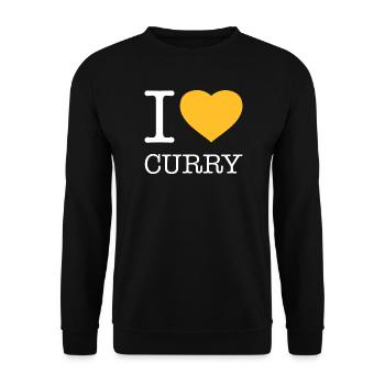 I LOVE CURRY - Unisex Sweatshirt - black - Front - Alina (178cm) & Michal (187cm)