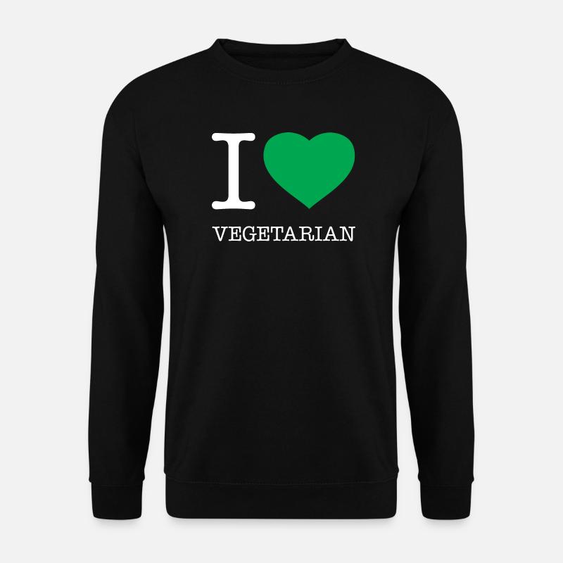 I LOVE VEGETARIAN - Unisex Pullover - Schwarz