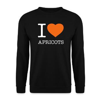 I LOVE APRICOTS Aprikosen - Unisex Pullover - Schwarz - Vorne - Alina (178cm) & Michal (187cm)