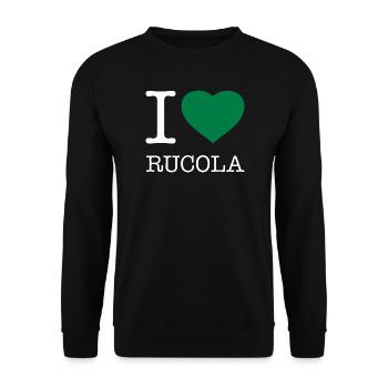I LOVE RUCOLA Rukola - Unisex Pullover - Schwarz - Vorne - Alina (178cm) & Michal (187cm)