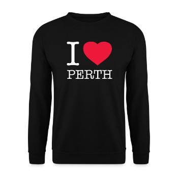 I LOVE PERTH - Unisex Pullover - Schwarz - Vorne - Alina (178cm) & Michal (187cm)