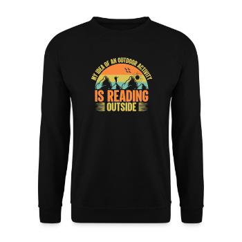 Mountain, Adventurer, Mountain Hiking - Unisex Sweatshirt - black - Front - Alina (178cm) & Michal (187cm)