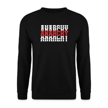 t-shirt Anarchy t-shirt gift idea stacked text - Unisex Sweatshirt - black - Front - Alina (178cm) & Michal (187cm)