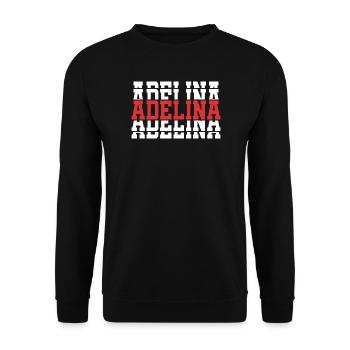 Adelina t-shirt stacked text gift t-shirt - Unisex Sweatshirt - black - Front - Alina (178cm) & Michal (187cm)