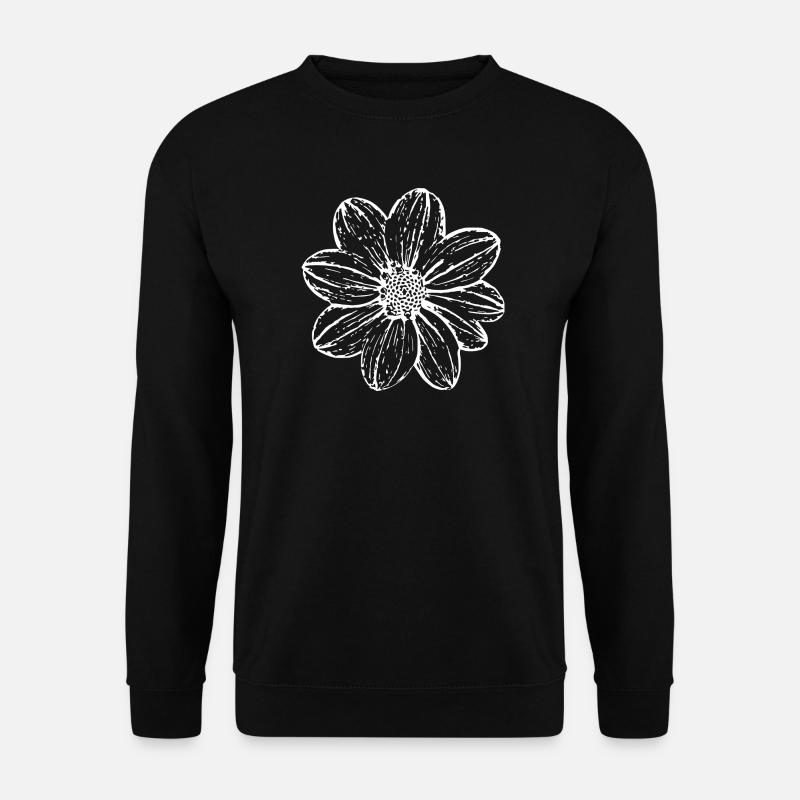 Fleur, Blanc, Fleur Blanche - Sweat-shirt Unisexe - noir