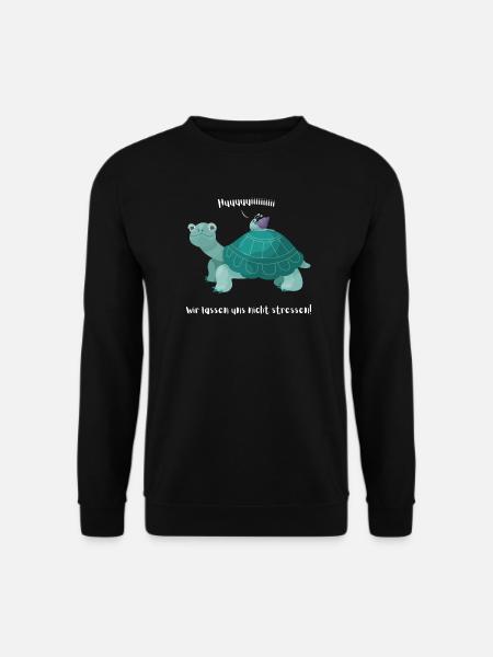 Schnecke reitet auf Schildkröte - huuiii Trantüte - Unisex Pullover - Schwarz