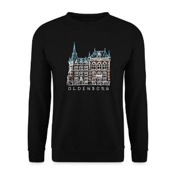 Oldenbourg, Vieille ville, Allemagne Dessin - Sweat-shirt Unisexe - noir - Devant - Alina (178cm) & Michal (187cm)