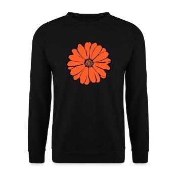 Blume orange Gesychenk Geburtstag - Unisex Pullover - Schwarz - Vorne - Alina (178cm) & Michal (187cm)