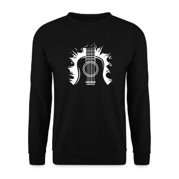 Gitarre Explosion Logo Gitarrist Musiker Symbol - Unisex Pullover - Schwarz - Vorne - Alina (178cm) & Michal (187cm)