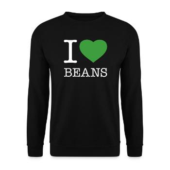 I LOVE BEANS Bohnen - Unisex Pullover - Schwarz - Vorne - Alina (178cm) & Michal (187cm)