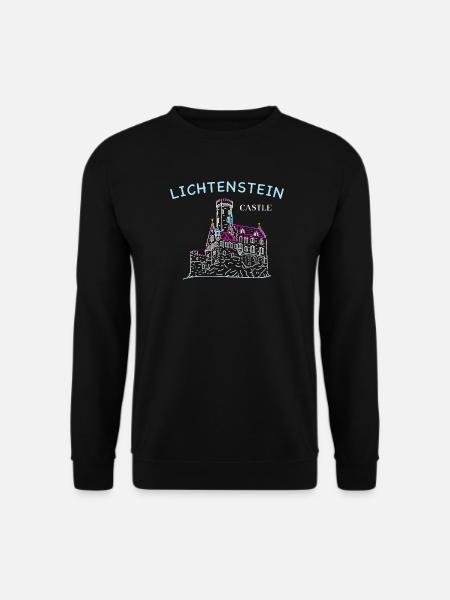Lichtenstein Castle, Germany, Hand Drawing - Unisex Sweatshirt - black