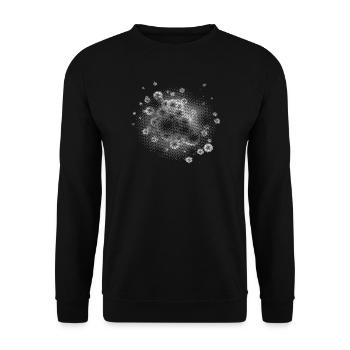 Pixelwolke weiss | flash | rasterize | trendy - Unisex Pullover - Schwarz - Vorne - Alina (178cm) & Michal (187cm)