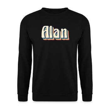 Alan t-shirt retro vintage t-shirt gift idea - Unisex Sweatshirt - black - Front - Alina (178cm) & Michal (187cm)