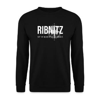 Koordinaten Ribnitz - Unisex Pullover - Schwarz - Vorne - Alina (178cm) & Michal (187cm)