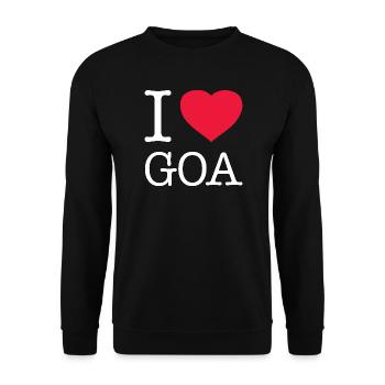 I LOVE GOA - Unisex Sweatshirt - black - Front - Alina (178cm) & Michal (187cm)