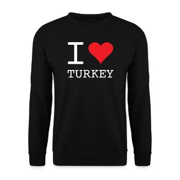 I LOVE TURKEY Türkei - Unisex Pullover - Schwarz - Vorne - Alina (178cm) & Michal (187cm)