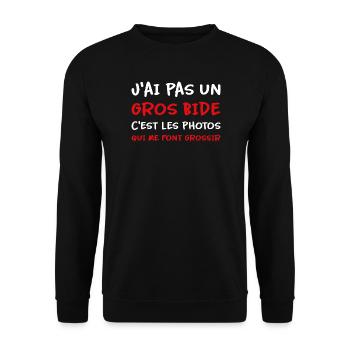 J’ai pas un gros bide les photos qui font grossir - Sweat-shirt Unisexe - noir - Devant - Alina (178cm) & Michal (187cm)