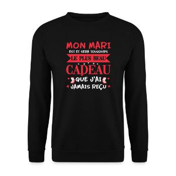 Mon mari est et sera toujours le plus beau cadeau - Sweat-shirt Unisexe - noir - Devant - Alina (178cm) & Michal (187cm)