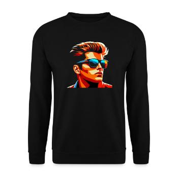 Rocking Rebell Style of the 80s - Unisex Sweatshirt - black - Front - Alina (178cm) & Michal (187cm)
