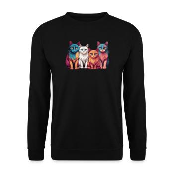Cat Gang - Unisex Sweatshirt - black - Front - Alina (178cm) & Michal (187cm)
