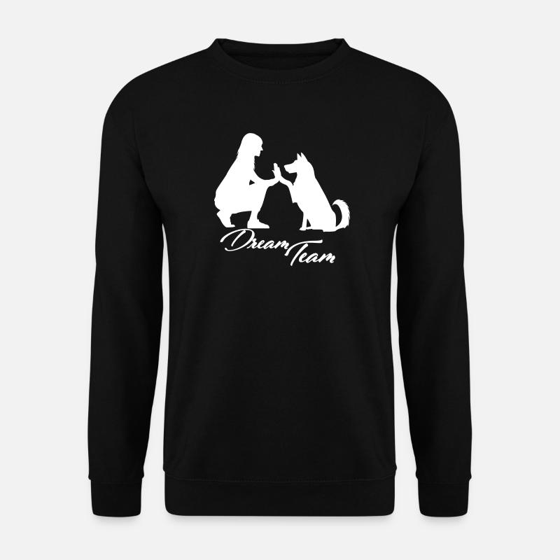 Dream Team Hund weiß - Unisex Pullover - Schwarz