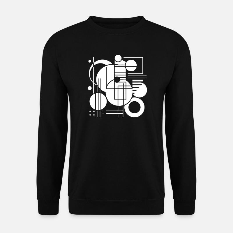 Geometric Black and White Pattern Print - Unisex Sweatshirt - black
