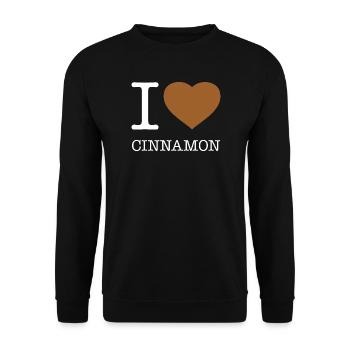 I LOVE CINNAMON Zimt - Unisex Pullover - Schwarz - Vorne - Alina (178cm) & Michal (187cm)