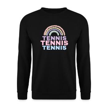 Tennis Rainbow - Unisex Sweatshirt - black - Front - Alina (178cm) & Michal (187cm)