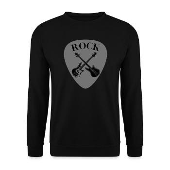 Rock Gitarre Gitarre Kreuz Shirt - Unisex Pullover - Schwarz - Vorne - Alina (178cm) & Michal (187cm)