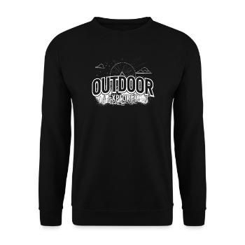 Outdoor Explorer Emblem - Unisex Sweatshirt - black - Front - Alina (178cm) & Michal (187cm)