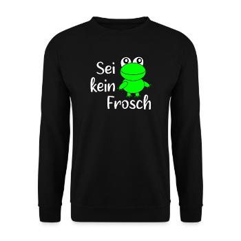 Fasching, Karneval, Kostüm, Frosch - Unisex Pullover - Schwarz - Vorne - Alina (178cm) & Michal (187cm)