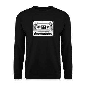 Retro Design Audio Cassette - Unisex Sweatshirt - black - Front - Alina (178cm) & Michal (187cm)