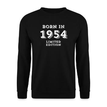 1954, year of birth, date of birth - Unisex Sweatshirt - black - Front - Alina (178cm) & Michal (187cm)