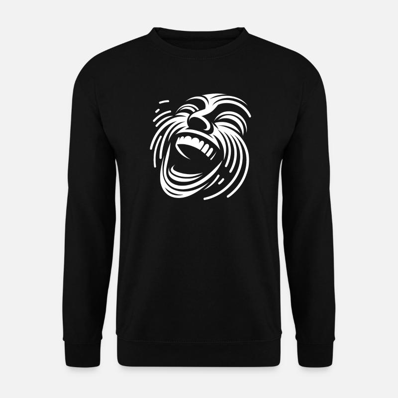 Laughing Line Face Pattern - Unisex Sweatshirt - black